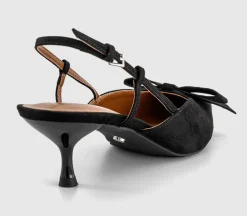 Magical Bow Trim Slingback Court Heels