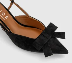 Magical Bow Trim Slingback Court Heels