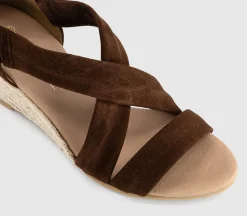 Maiden Cross Strap Espadrille Wedge Heeled Sandals