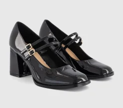 Manhattan Double Strap Heeled Mary Janes