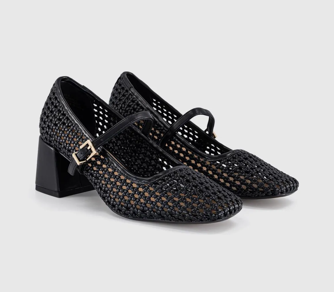 Mara Basket Weave Heeled Mary Janes
