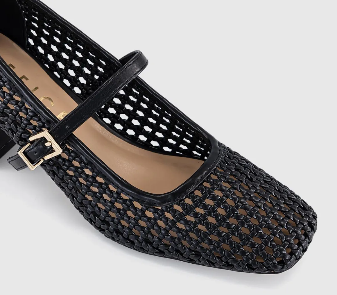Mara Basket Weave Heeled Mary Janes