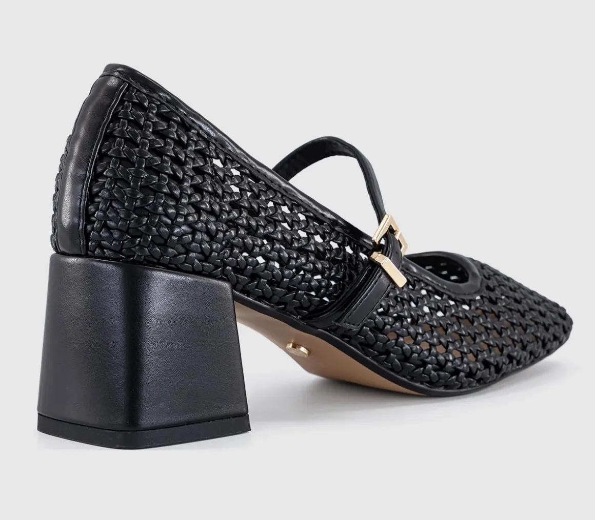 Mara Basket Weave Heeled Mary Janes