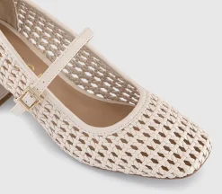 Mara Basket Weave Heeled Mary Janes