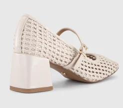 Mara Basket Weave Heeled Mary Janes