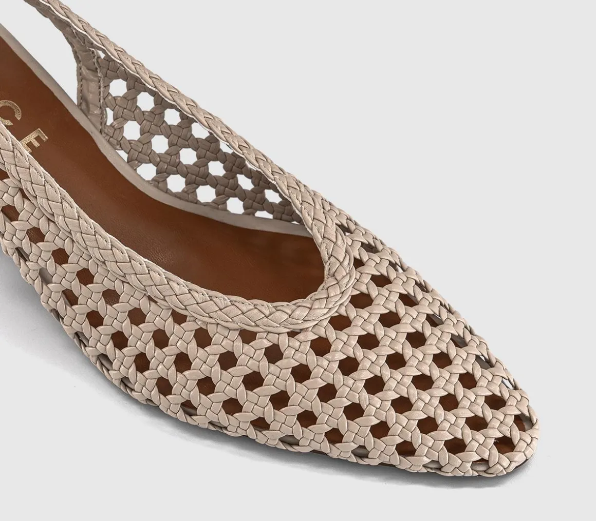 Marais Basket Weave Slingback Court Heels