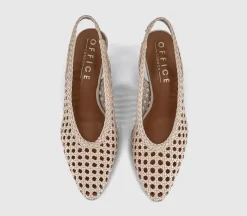Marais Basket Weave Slingback Court Heels