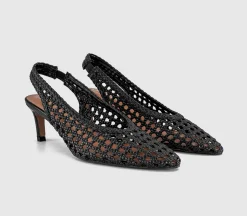 Marais Basket Weave Slingback Court Heels