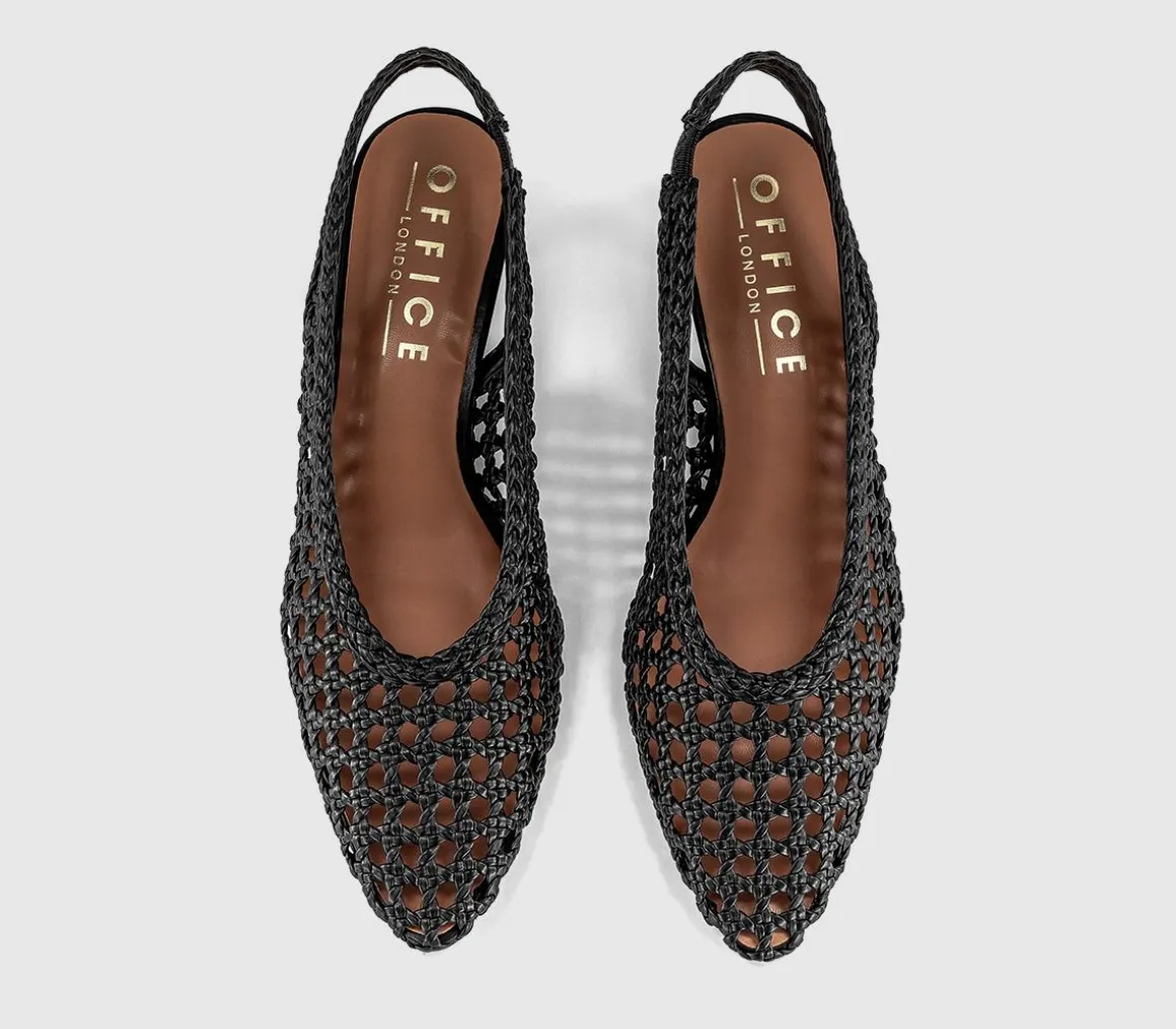 Marais Basket Weave Slingback Court Heels