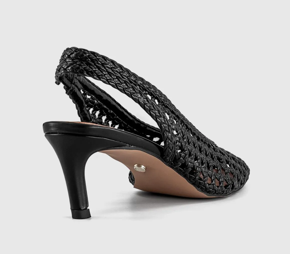 Marais Basket Weave Slingback Court Heels