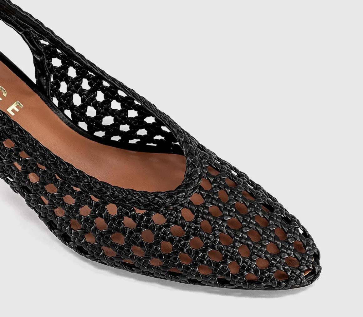 Marais Basket Weave Slingback Court Heels