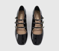 Marcie Triple Strap Heeled Mary Janes