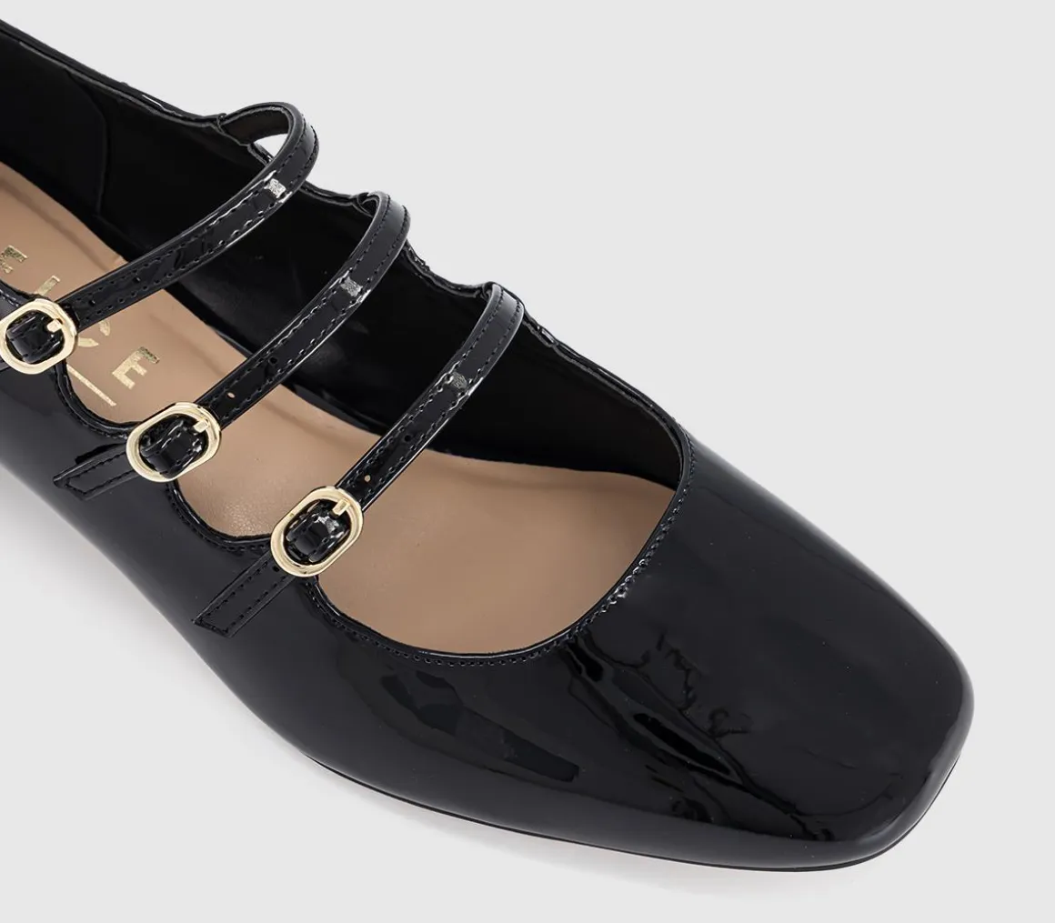 Marcie Triple Strap Heeled Mary Janes