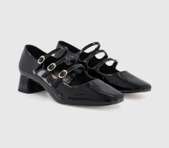 Marcie Triple Strap Heeled Mary Janes