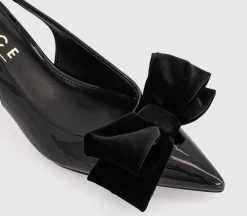 Marilyn Velvet Bow Slingback Court Heels