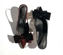 Marilyn Velvet Bow Slingback Court Heels