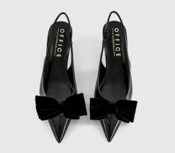 Marilyn Velvet Bow Slingback Court Heels
