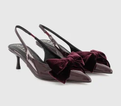 Marilyn Velvet Bow Slingback Court Heels
