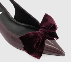 Marilyn Velvet Bow Slingback Court Heels