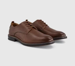 Marlborough Stitch Detail Plain Toe Derby Shoes
