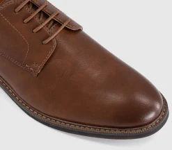 Marlborough Stitch Detail Plain Toe Derby Shoes