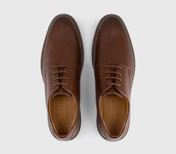 Marlborough Stitch Detail Plain Toe Derby Shoes