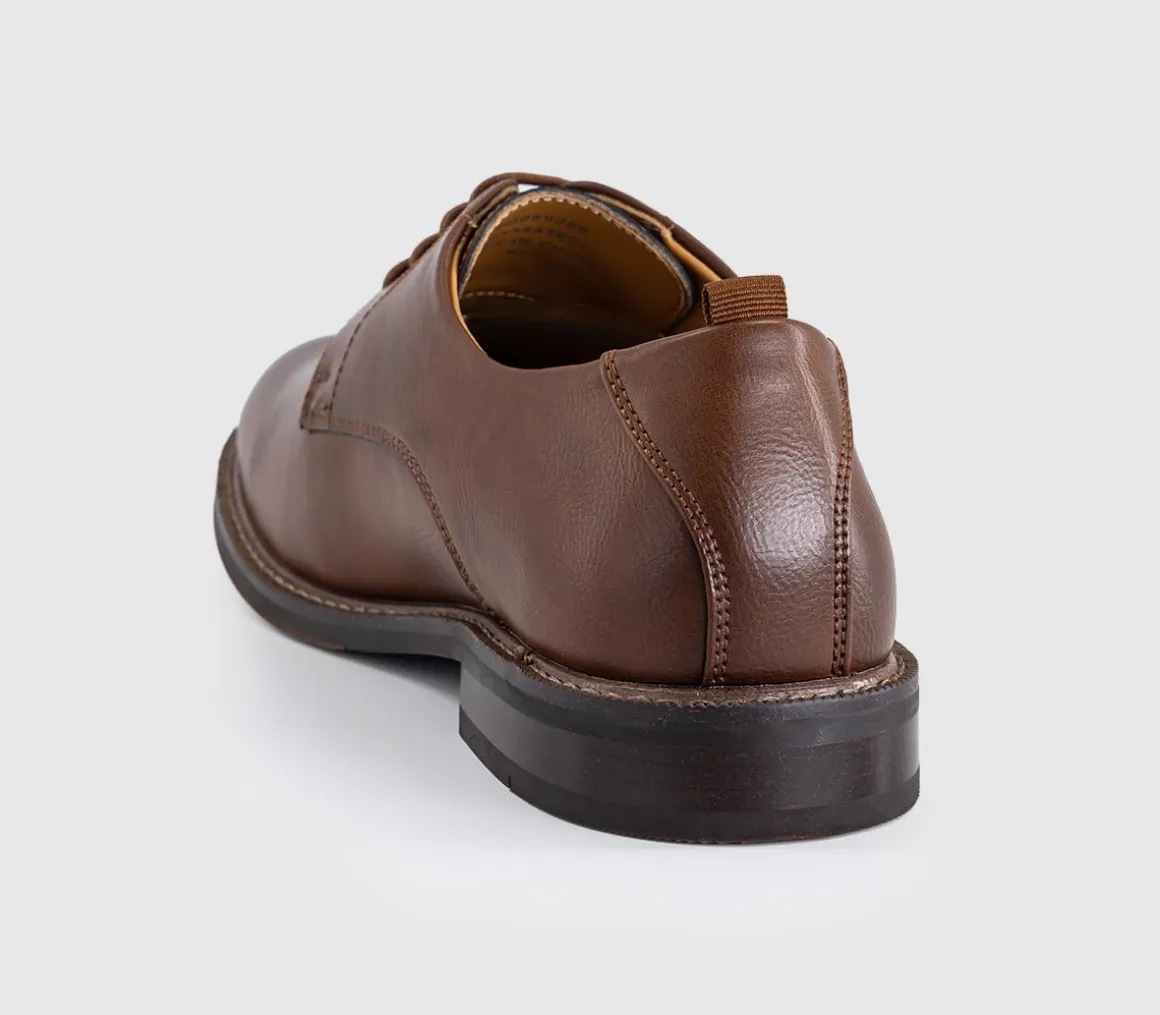 Marlborough Stitch Detail Plain Toe Derby Shoes