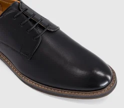 Marlborough Stitch Detail Plain Toe Derby Shoes