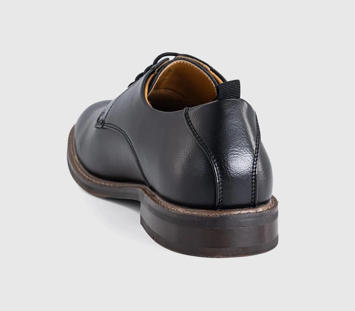 Marlborough Stitch Detail Plain Toe Derby Shoes