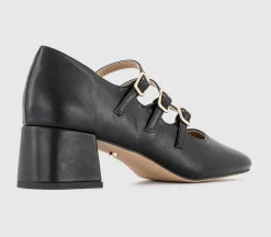 Marvellous Triple Stap Mary Jane Block Heels