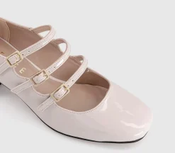 Marvellous Triple Stap Mary Jane Block Heels