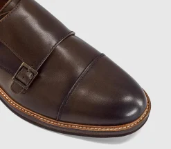 Marwood Stitched Detail Double Monk Shoes