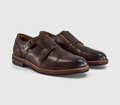 Marwood Stitched Detail Double Monk Shoes