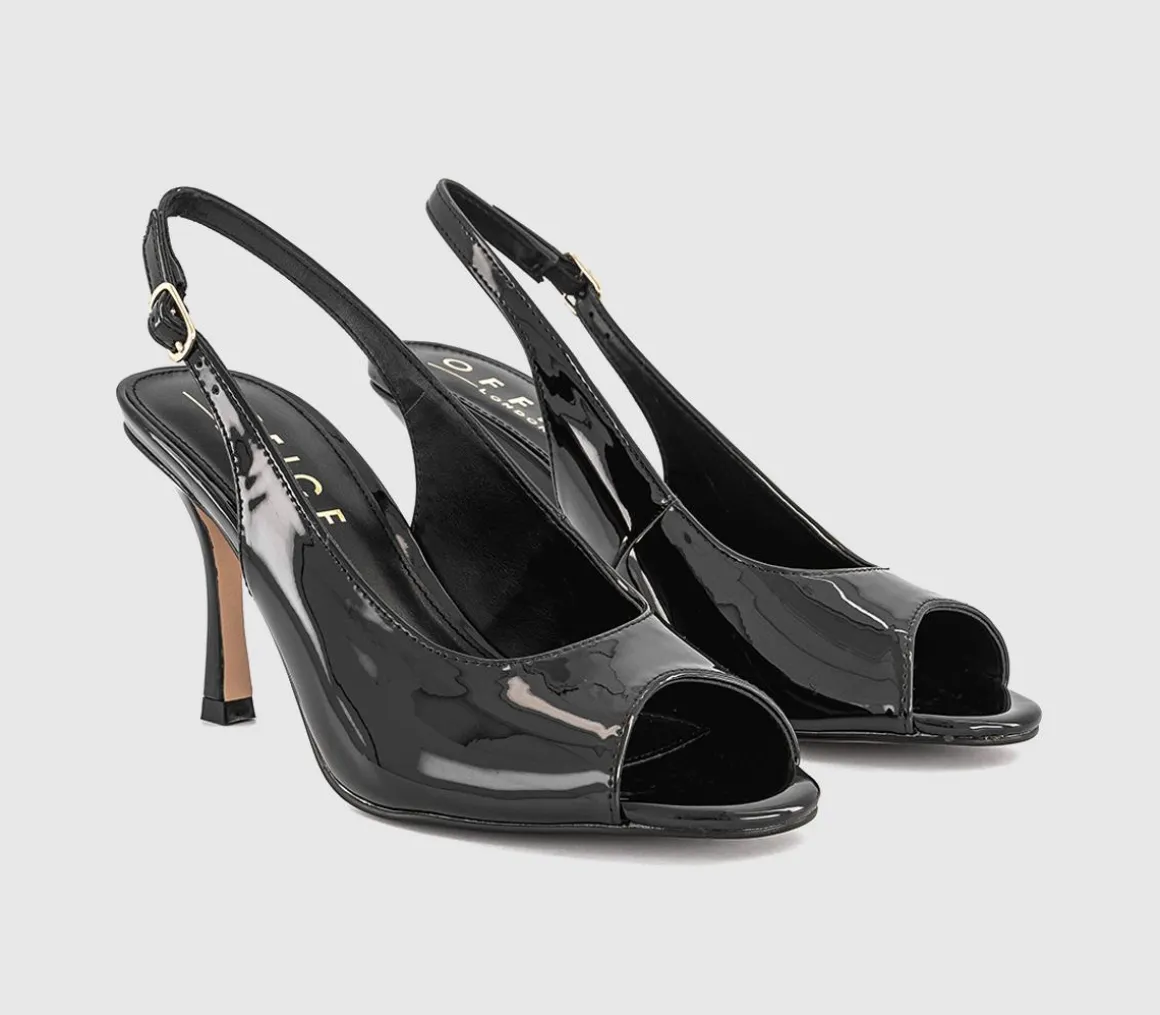 Mascara Slingback Peep Toe Heels