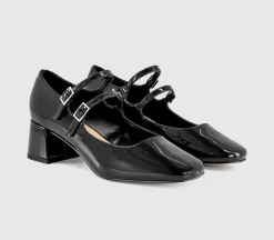 Mercy Double Strap Heeled Mary Janes