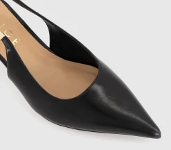Metro Buckle Detail Slingback Kitten Heel