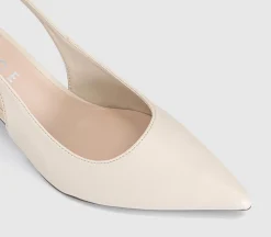Metropolitan Buckle Detail Slingback Kitten Heels