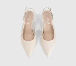 Metropolitan Buckle Detail Slingback Kitten Heels