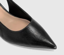 Metropolitan Buckle Detail Slingback Kitten Heels