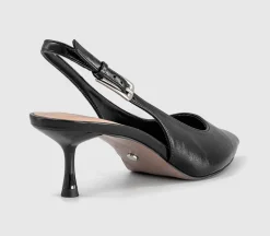 Metropolitan Buckle Detail Slingback Kitten Heels