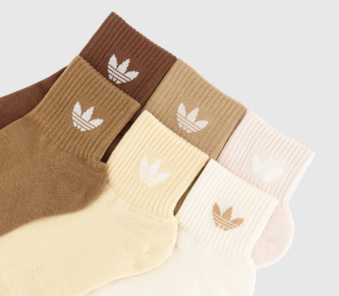 Mid Ankle Crew Socks 6 Pack