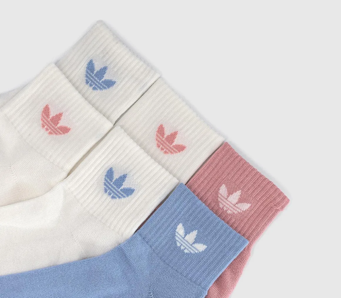 Mid Ankle Crew Socks 6 Pack