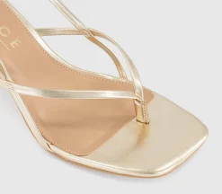 Mokka Toepost Slingback Heeled Sandals