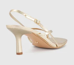 Mokka Toepost Slingback Heeled Sandals