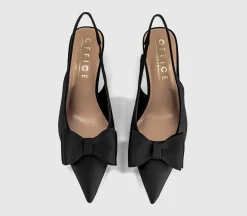 Molly Bow Detail Slingback Kitten Heels