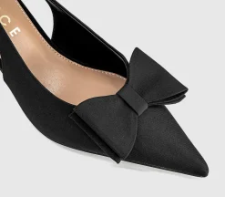 Molly Bow Detail Slingback Kitten Heels