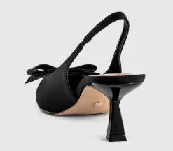 Molly Bow Detail Slingback Kitten Heels