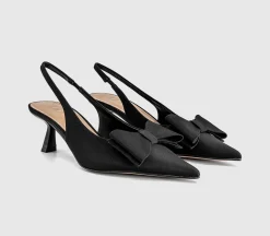 Molly Bow Detail Slingback Kitten Heels