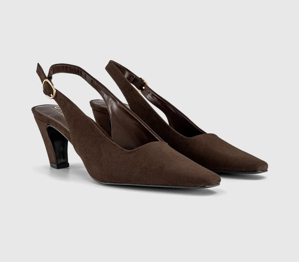 Monaco Chisel Toe Slingback Court Heels