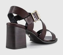 Mona Multi Strap Stack Heel Sandals